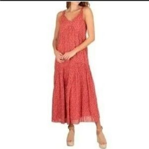 Joie Tea Room floral Maxi dress red tiered large NEW